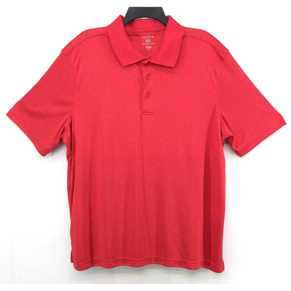 George Polo Shirt Men Size XL Red Short Sleeve Casual Top Outdoor Sport Golf